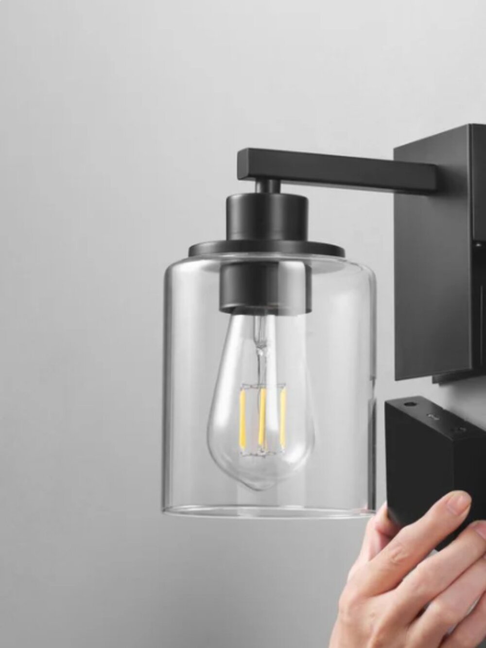 Globe Electric Rechargeable Glass Wall Sconce, 2-pack